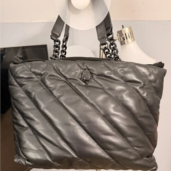 Kurt Geiger shopper tote! NEW! Never used! Quilted Black Leather Shoulder - Picture 1 of 4